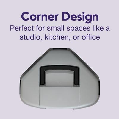 Show full view: Litter Genie Products Corner Enclosed Cat Litter Box, Gray/Black, 21-in slide 3 of 8