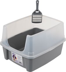 Litter Genie Products Cat Litter Box, Gray, Large, 19-in