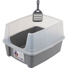 Litter Genie Products Cat Litter Box, Gray, Large, 19-in