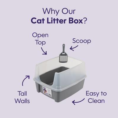 Show full view: Litter Genie Products Cat Litter Box, Gray, Large, 19-in slide 2 of 5