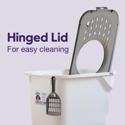 Show full view: Litter Genie Products Top Entry Cat Litter Box, White/Gray, 20.5-in slide 3 of 7