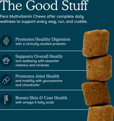 Show full view: Fera Pets Multivitamin Soft Chews Supplement for Dogs, 10 count slide 3 of 11