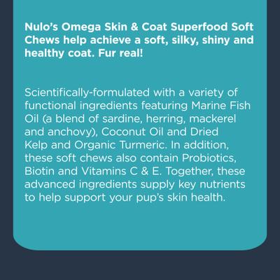 Show full view: Nulo Functional Omega-9 Coconut Flavored Soft Chews Skin & Coat Supplement for Dogs, 90 count slide 10 of 12