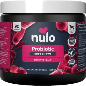 Nulo Probiotic Beef Flavored Soft Chews Digestive Supplement for Dogs, 90 count