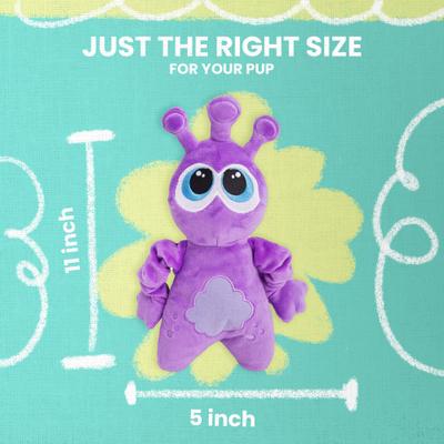 Show full view: Snugarooz Starla the Alien Squeaky Dog Plush Toy, Purple slide 6 of 7