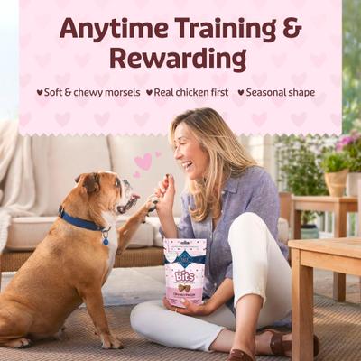 Show full view: Blue Buffalo Valentine Blue Bits Chicken Recipe Natural SoftMoist Training Dog Treats, 4.5-oz bag slide 8 of 11