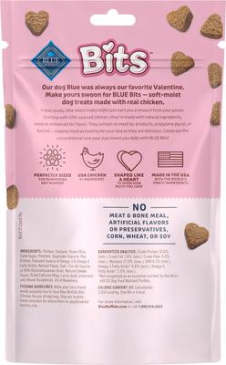 Show full view: Blue Buffalo Valentine Blue Bits Chicken Recipe Natural SoftMoist Training Dog Treats, 4.5-oz bag slide 3 of 11