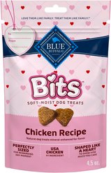 Blue Buffalo Valentine Blue Bits Chicken Recipe Natural SoftMoist Training Dog Treats, 4.5-oz bag