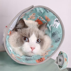 PawsPik Adjustable Dog & Cat Recovery Soft-Cone, Light Blue, Medium
