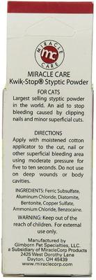 Show full view: Miracle Care Kwik Stop Styptic Powder for Cats, .5-oz slide 3 of 8