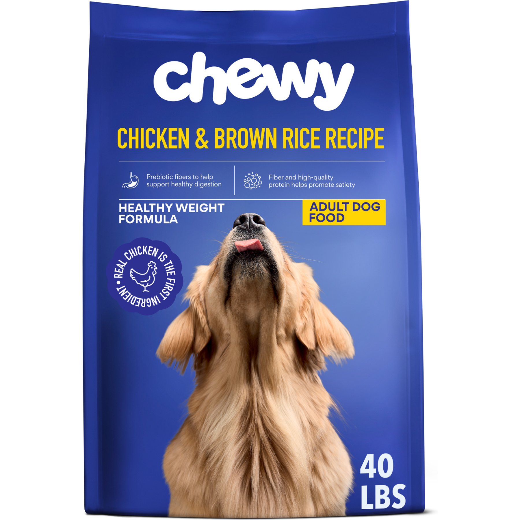 Chewy Made Digestive Health Healthy Weight Formula Chicken & Brown Rice Recipe Dry Adult Dog Food, 40-lb bag