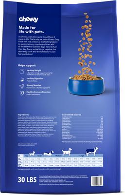 Show full view: Chewy Healthy Weight Formula Chicken & Brown Rice Recipe with Prebiotics Dry Adult Dog Food, 30-lb bag slide 3 of 10