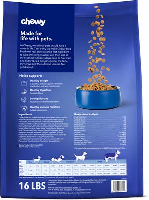 Show full view: Chewy Healthy Weight Formula Chicken & Brown Rice Recipe with Prebiotics Dry Adult Dog Food, 16-lb bag slide 3 of 10