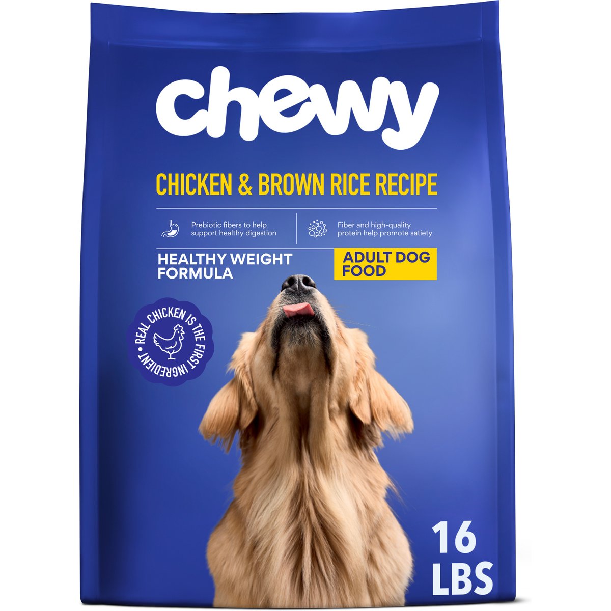 Chewy Made Digestive Health Healthy Weight Formula Chicken & Brown Rice Recipe Dry Adult Dog Food, 16-lb bag