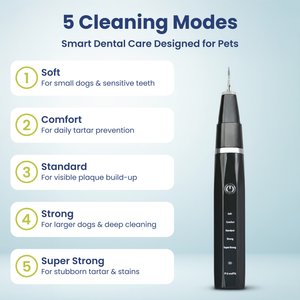PawsPik Ultrasonic Teeth Cleaner Dog Dental Kit, Black