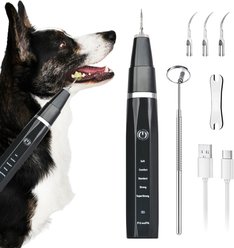 PawsPik Ultrasonic Teeth Cleaner Dog Dental Kit, Black