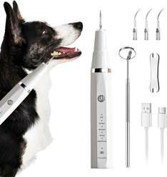 PawsPik Ultrasonic Teeth Cleaner Dog Dental Kit, White