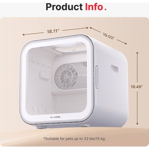 Pet Marvel H4 High-Velocity & Quiet Small Dog & Cat Hair Grooming Dryer Box, White, 68-L