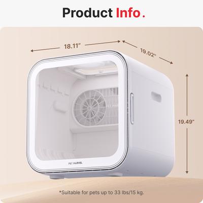 Show full view: Pet Marvel H4 High-Velocity & Quiet Small Dog & Cat Hair Grooming Dryer Box, White, 68-L slide 6 of 7