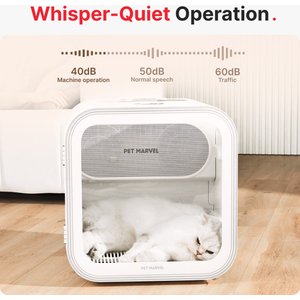 Pet Marvel H4 High-Velocity & Quiet Small Dog & Cat Hair Grooming Dryer Box, White, 68-L
