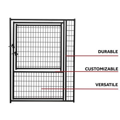 Show full view: Lucky Dog Black Welded Wire Gate in Gate Dog Kennel Accessory, Black, 6 x 4-ft slide 2 of 10