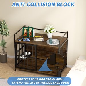 LovMor Heavy Duty Indoor Dog Crate with Feeder, 41 inch