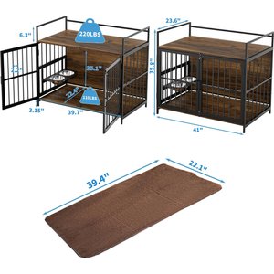 LovMor Heavy Duty Indoor Dog Crate with Feeder, 41 inch