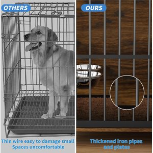 LovMor Heavy Duty Indoor Dog Crate with Feeder, 41 inch