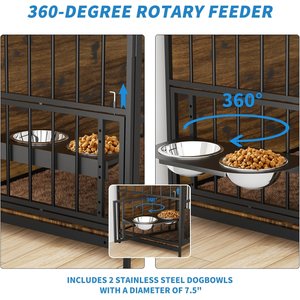 LovMor Heavy Duty Indoor Dog Crate with Feeder, 41 inch
