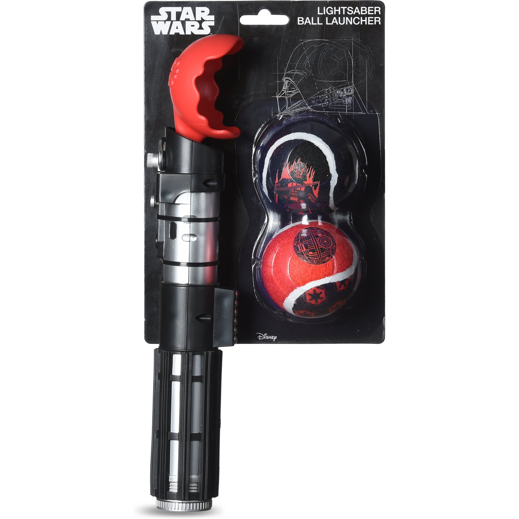Fetch For Pets Darth Vader Lightsaber Ball Launcher Dog Toy with 2 Tennis Balls
