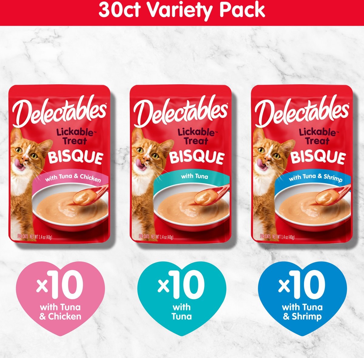 Hartz Delectables Lickable Treat Bisque Variety Pack Lickable Cat Treats