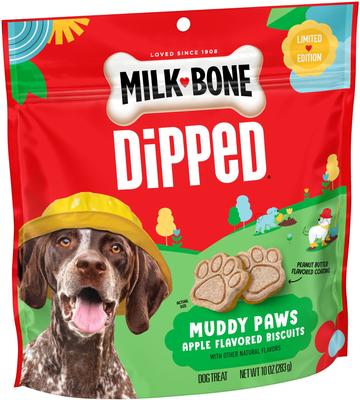 Show full view: Milk-Bone Muddy Paws Dipped Apple Flavored Biscuit Dog Treats, 10-oz bag slide 5 of 9