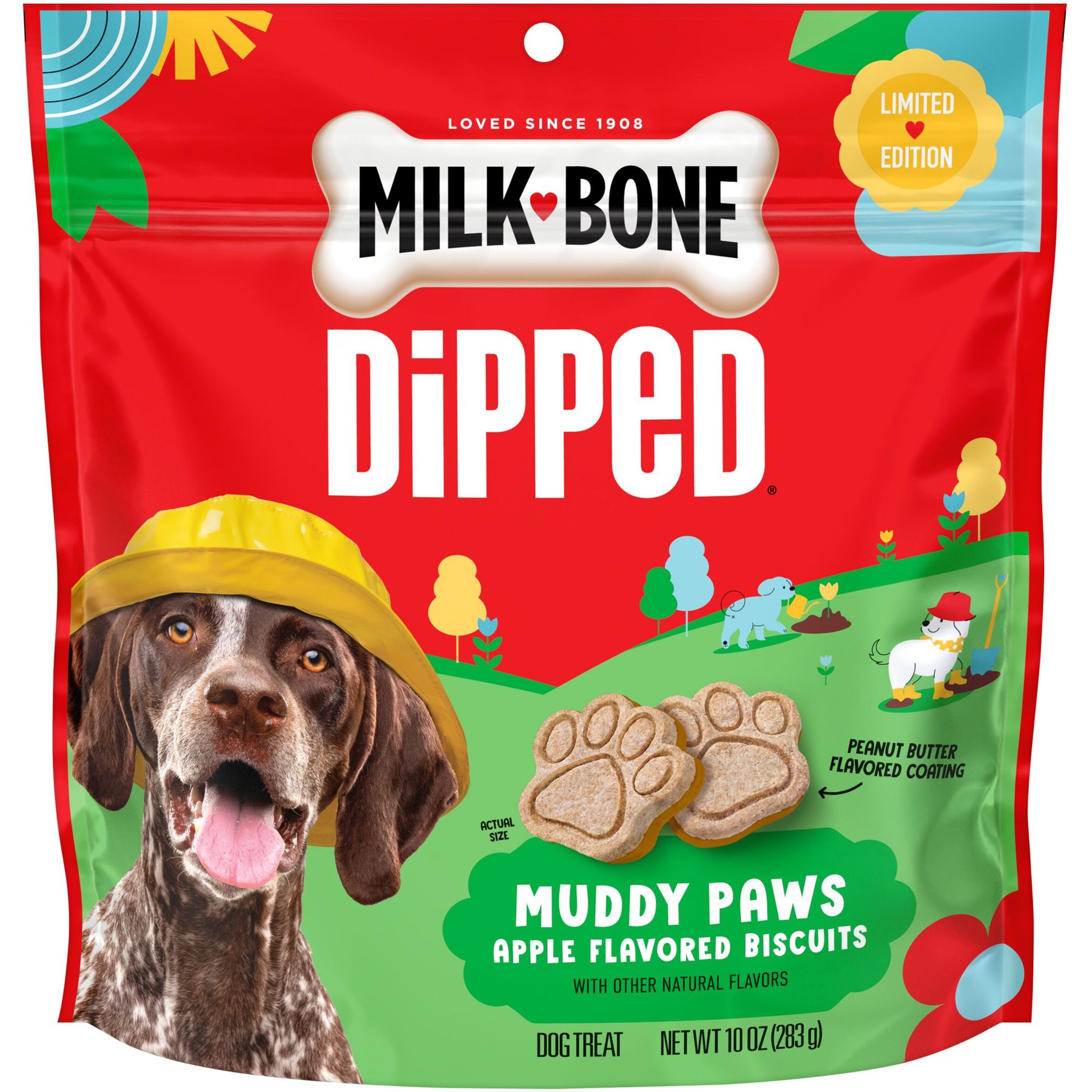 Milk-Bone Muddy Paws Dipped Apple Flavored Biscuit Dog Treats, 10-oz bag