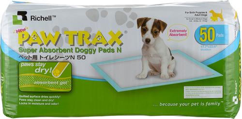 Show full view: Richell Paw Trax Doggy Pads, 50 count slide 8 of 9