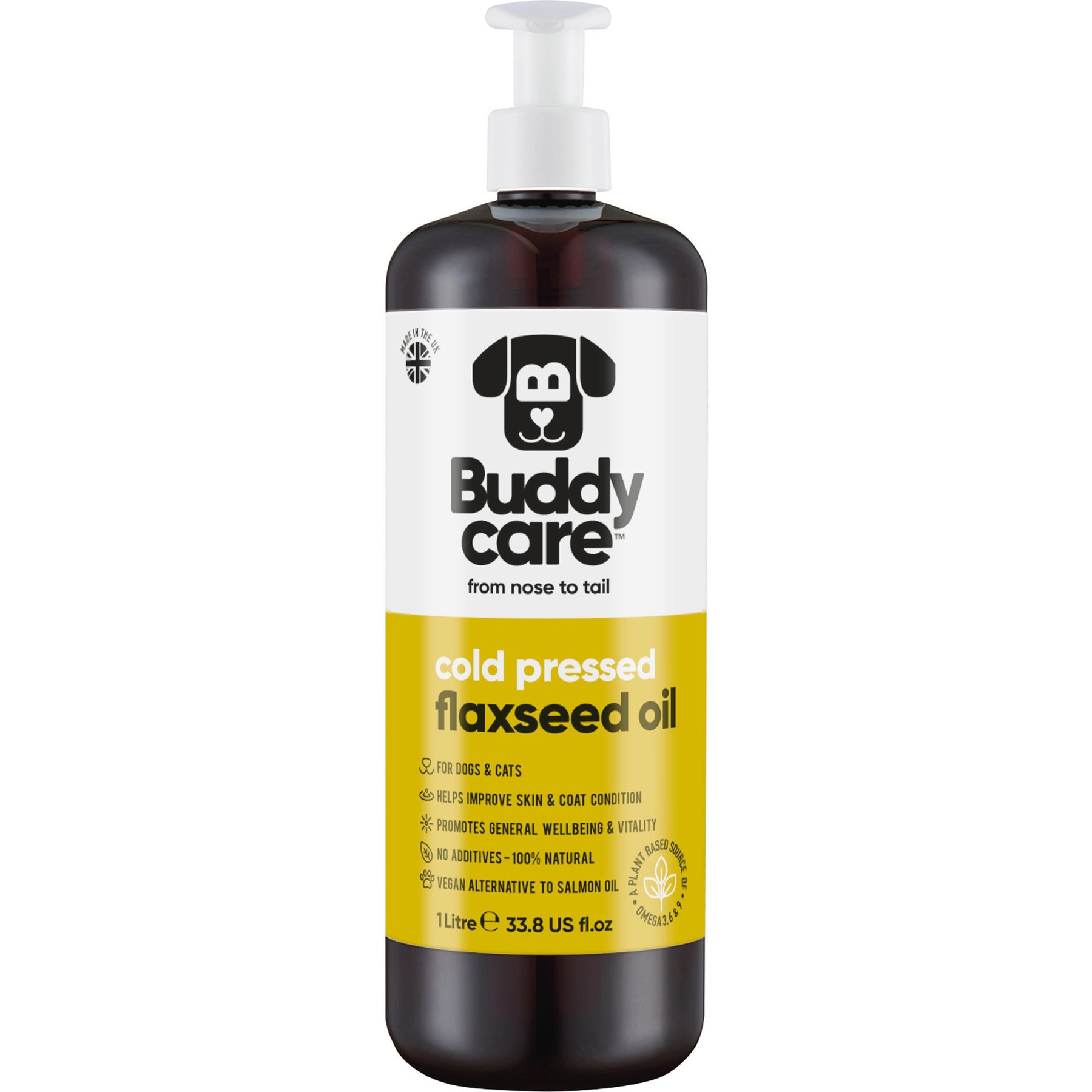 Buddycare Flaxseed Oil Dog Brain & Nervous System Supplement, 33.8-fl oz bottle