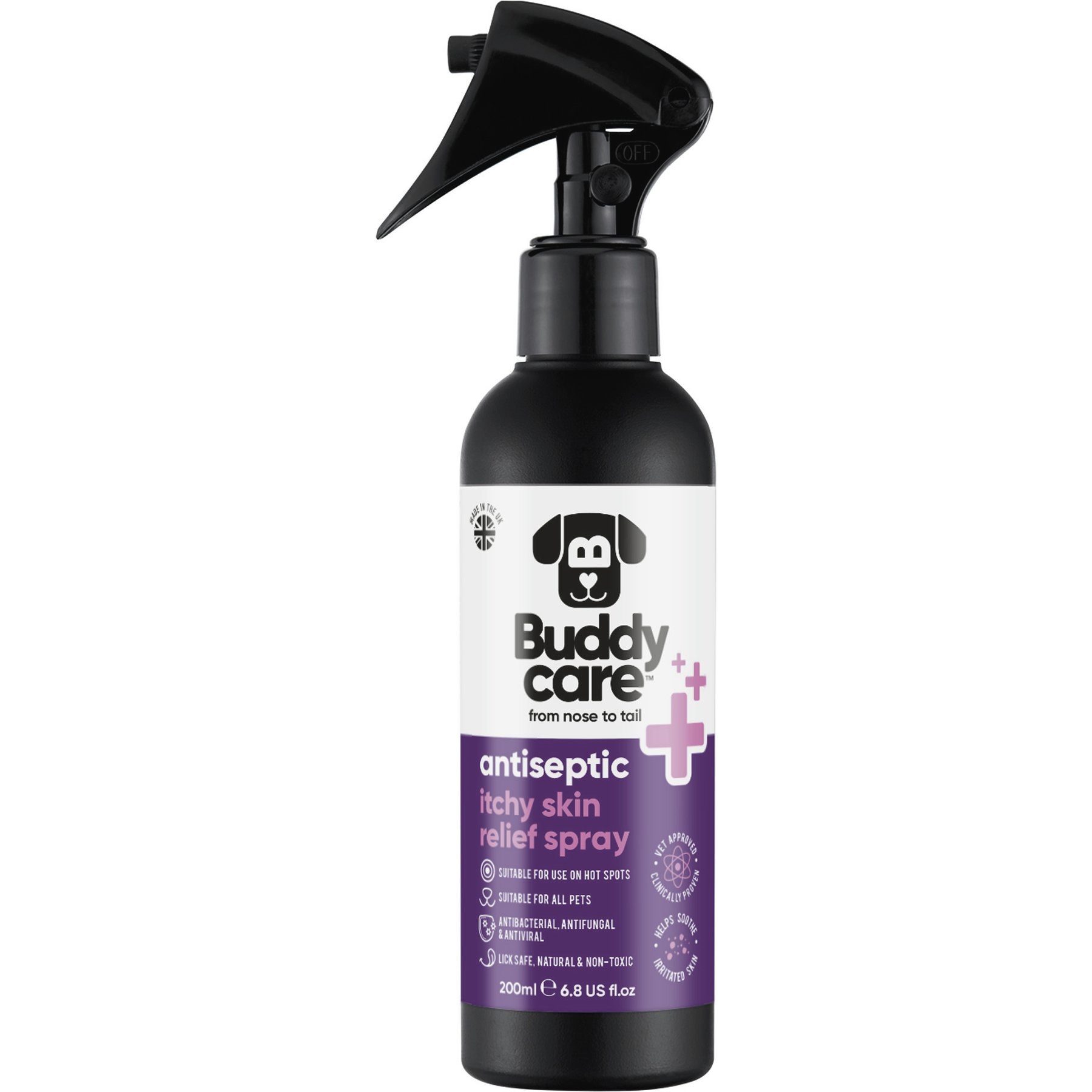 Buddycare Antiseptic Liquid Itchy Skin Relief Spray Anti Itch Supplement for Dogs, 6.76-fl oz bottle