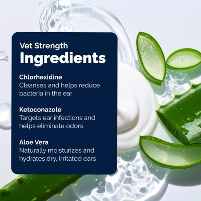 Show full view: Vetnique Labs OticBliss Advanced Vet Strength Anti-Bacterial & Anti-Fungal Dog & Cat Ear Flush Cleaner for Ear Infections, 12-oz bottle slide 7 of 12