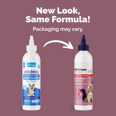 Show full view: Vetnique Labs OticBliss Advanced Vet Strength Anti-Bacterial & Anti-Fungal Dog & Cat Ear Flush Cleaner for Ear Infections, 6-oz bottle slide 3 of 12