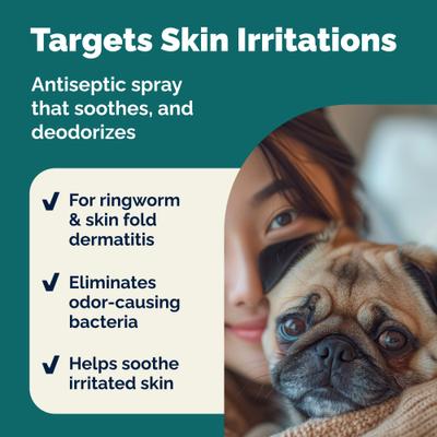 Show full view: Vetnique Labs Dermabliss Medicated Anti-Bacterial & Anti-Fungal Chlorhexidine Infection Dog & Cat Skin Spray, 8-oz bottle slide 5 of 11