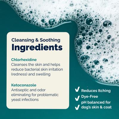 Show full view: Vetnique Labs Dermabliss Medicated Anti-Bacterial & Anti-Fungal Chlorhexidine Infection Cat & Dog Shampoo, 16-fl oz bottle slide 5 of 11