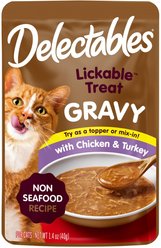 Hartz Delectables Gravy Non Seafood Chicken & Turkey Lickable Cat Treats, 1.4-oz pouch, 1 count