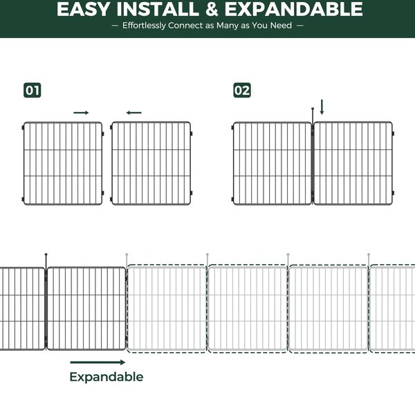 Show full view: FXW Minipaws Expandable Indoor & Outdoor Dog Playpen, Black, 24-in, 16-panel slide 5 of 9