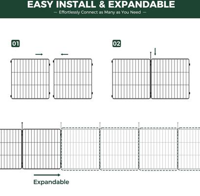 FXW Minipaws Expandable Indoor & Outdoor Dog Playpen, Black