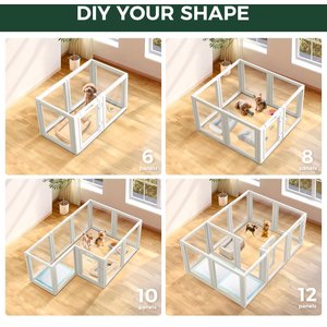 FXW AuraSpace Indoor Dog Playpen, White, 24-in, 8-panel