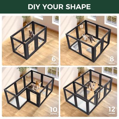 Show full view: FXW AuraSpace Indoor Dog Playpen, Black, 30-in, 10-panel slide 5 of 7