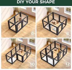 FXW AuraSpace Indoor Dog Playpen, Black, 24-in, 12-panel slide 2 of 6