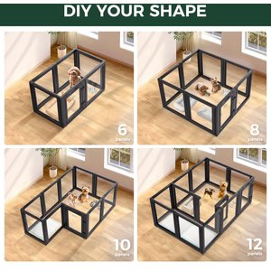 FXW AuraSpace Indoor Dog Playpen, Black, 24-in, 12-panel