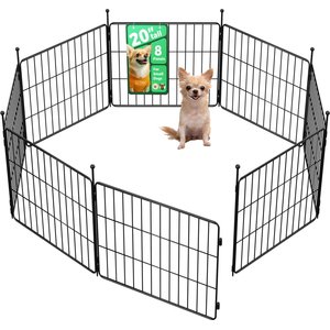 FXW Minipaws Expandable Indoor & Outdoor Dog Playpen, Black, 20-in, 8-panel