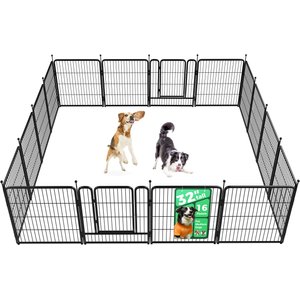 FXW Rollick Indoor & Outdoor Dog Playpen, Black, 32-in, 16-panel