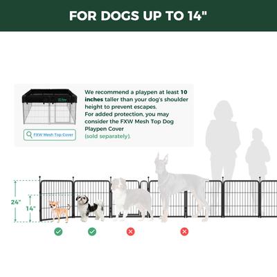 FXW Rollick Indoor & Outdoor Dog Playpen, Black
